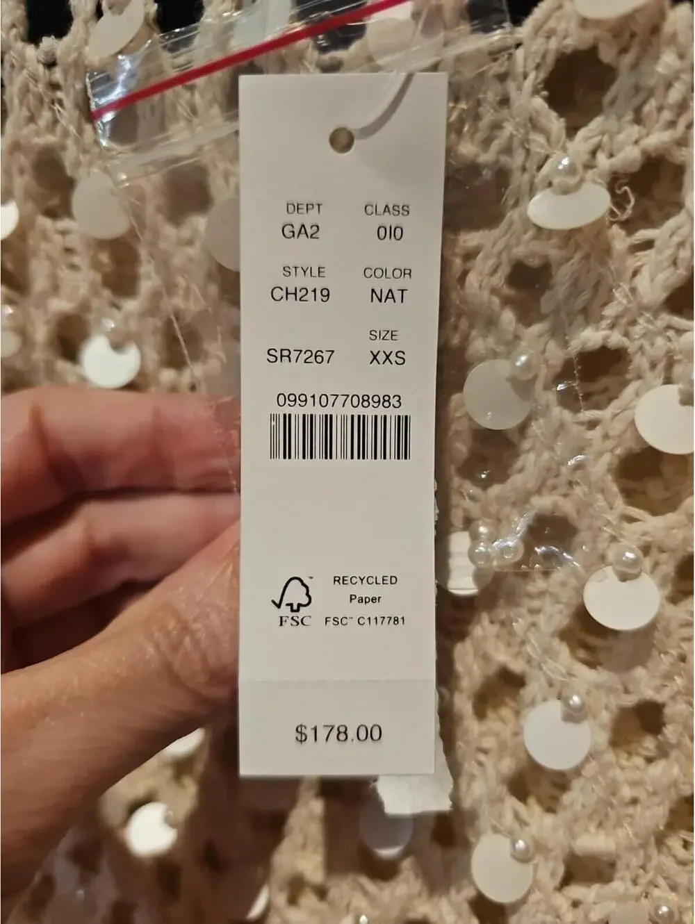 J. Crew Sequin Pointelle Short Sleeve Sweater Sequin And Pearls Cropped XXS